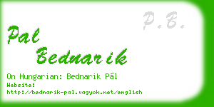 pal bednarik business card