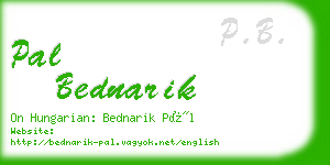 pal bednarik business card